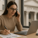 Remote Admin on the phone with City Hall securing a Permit